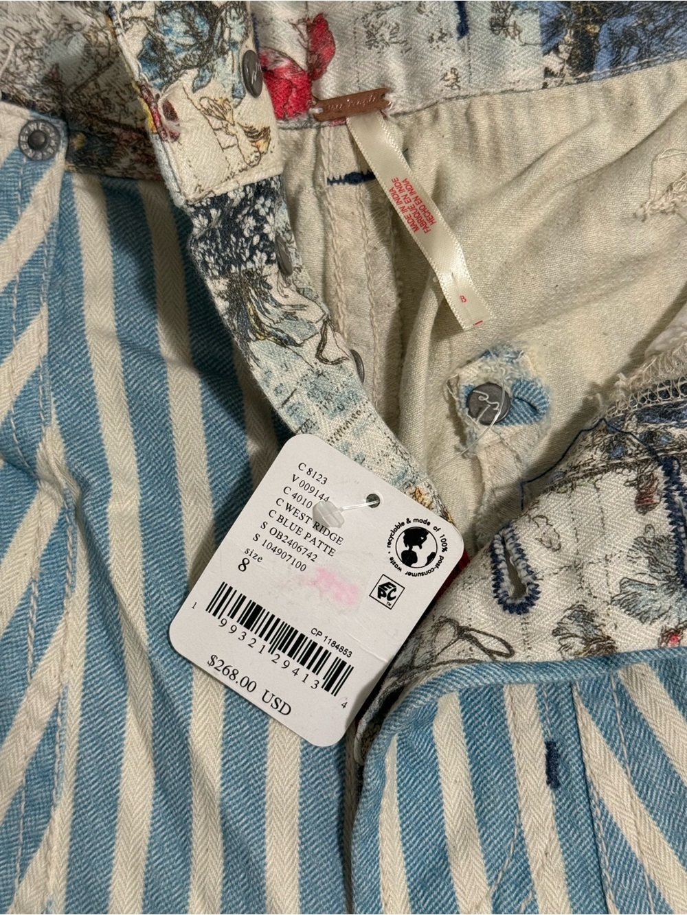 NWT Free People x Runyon Patched Pant, Size 8 - Picture 8 of 8